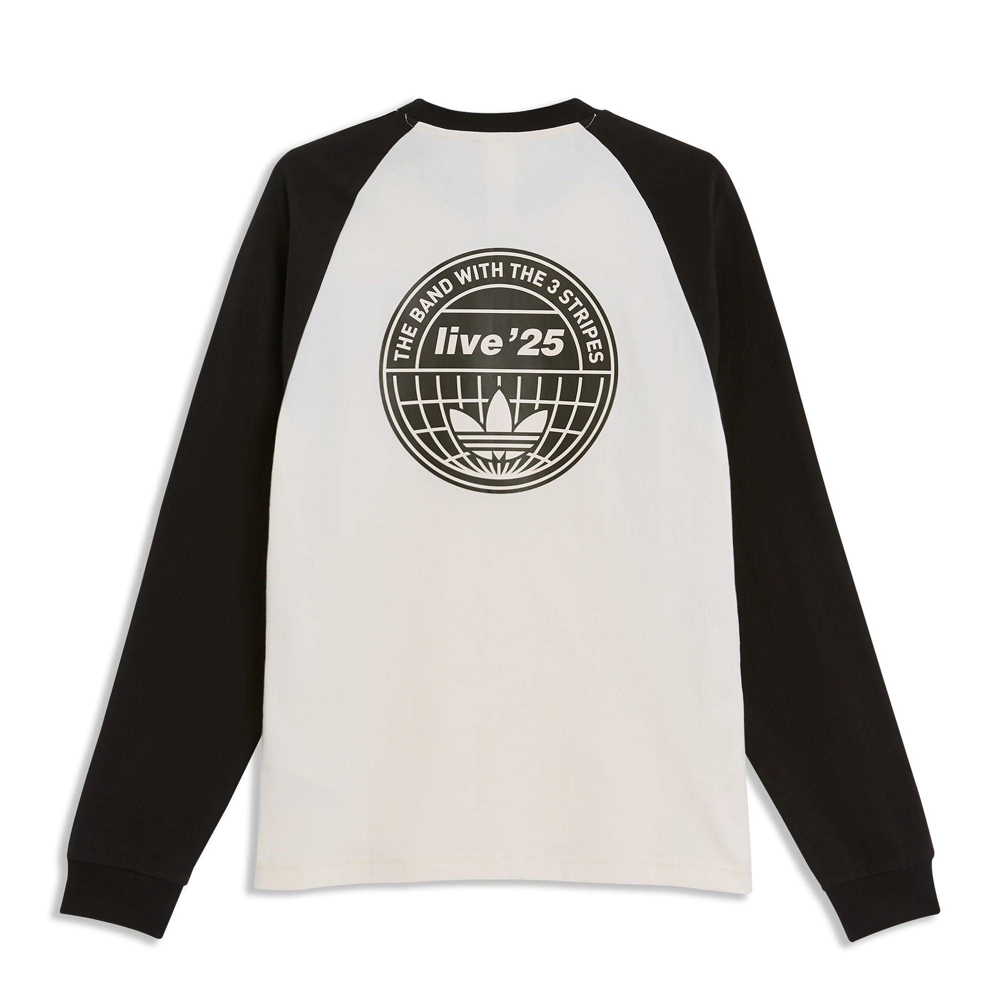 Live '25 adidas 3 Stripes Long Sleeve T-Shirt Cream/Black - Image 2