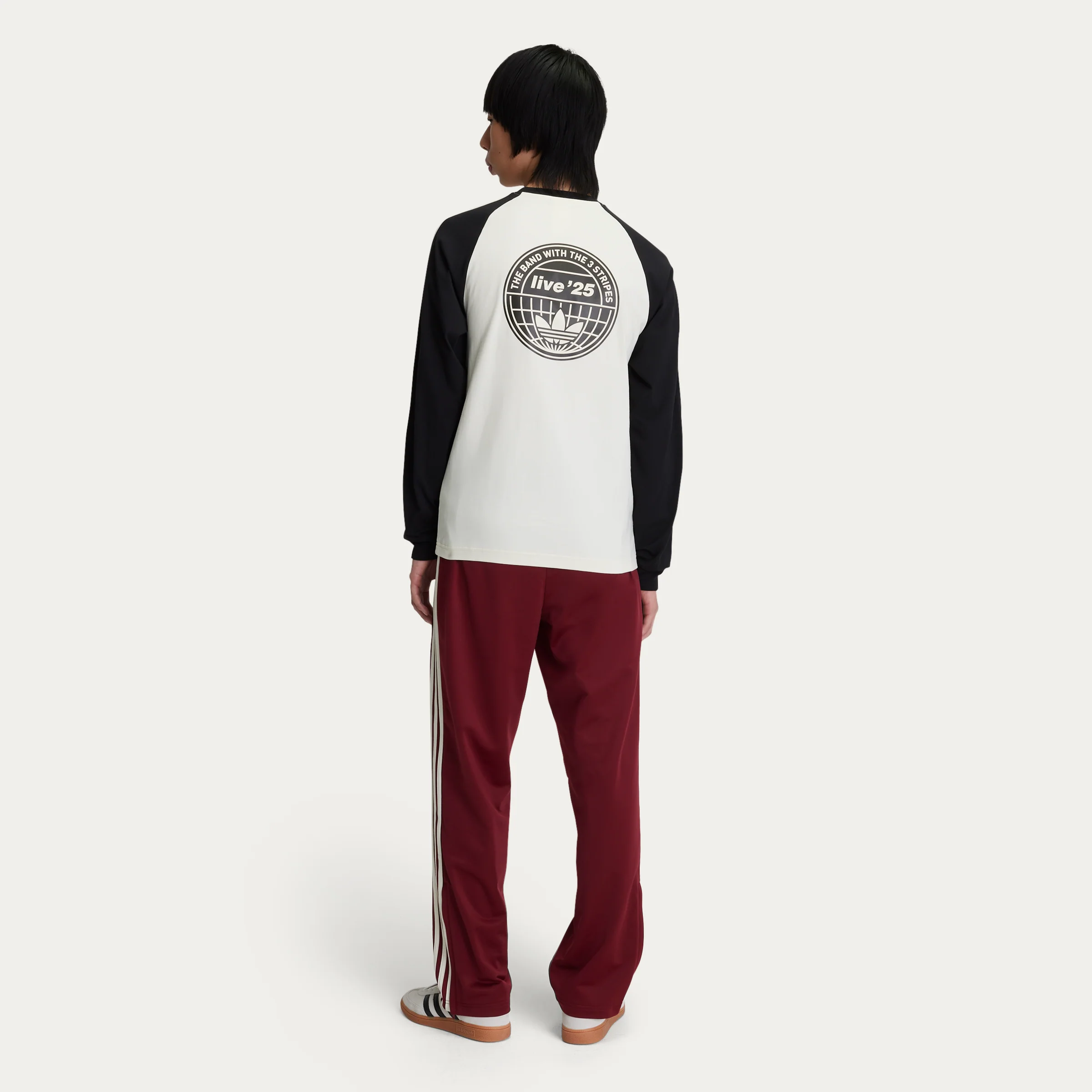 Live '25 adidas 3 Stripes Long Sleeve T-Shirt Cream/Black - Image 4