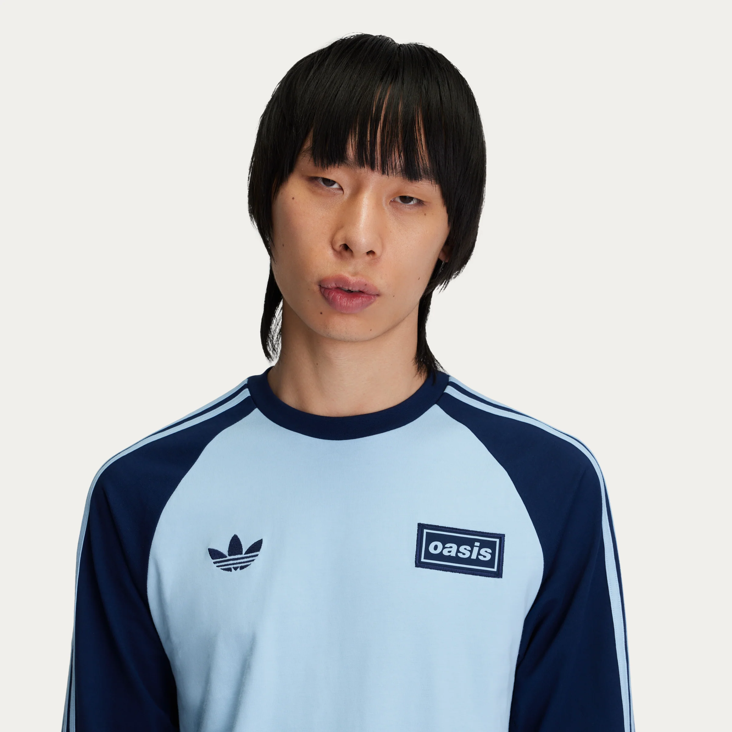 Live '25 adidas 3 Stripes Long Sleeve T-Shirt Sky/Indigo - Image 3