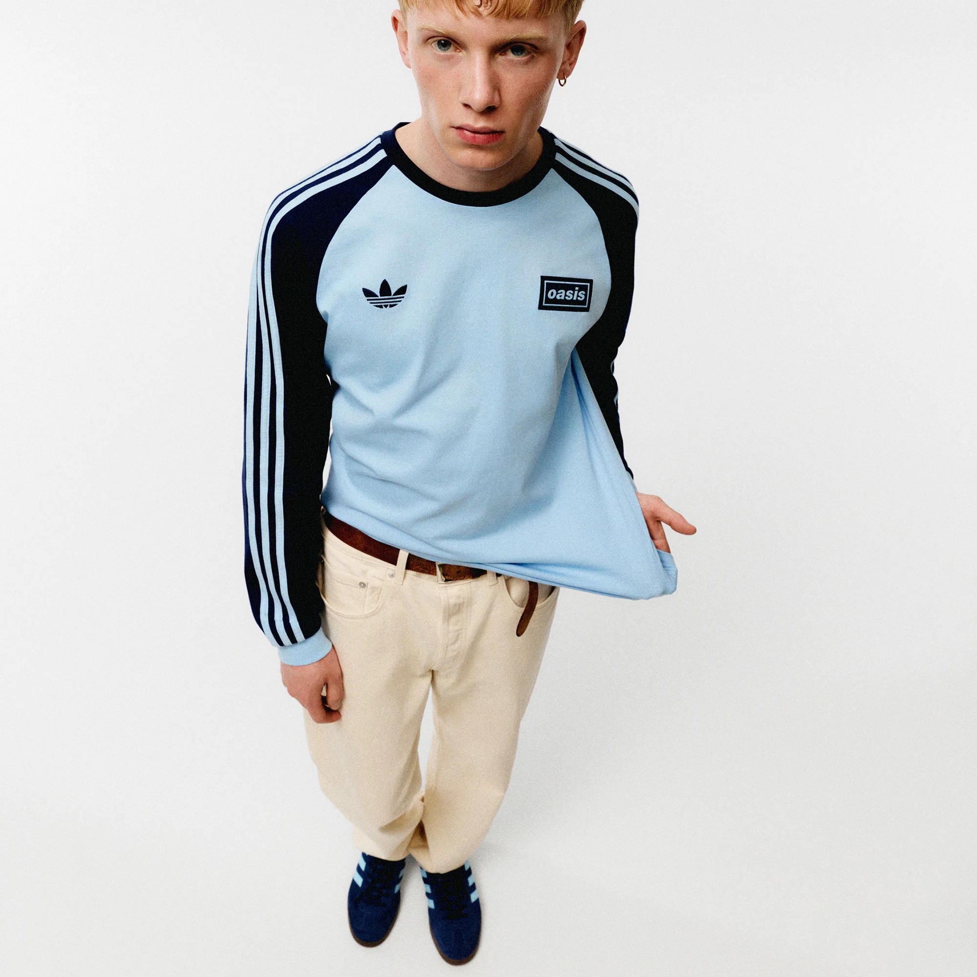 Live '25 adidas 3 Stripes Long Sleeve T-Shirt Sky/Indigo - Image 5