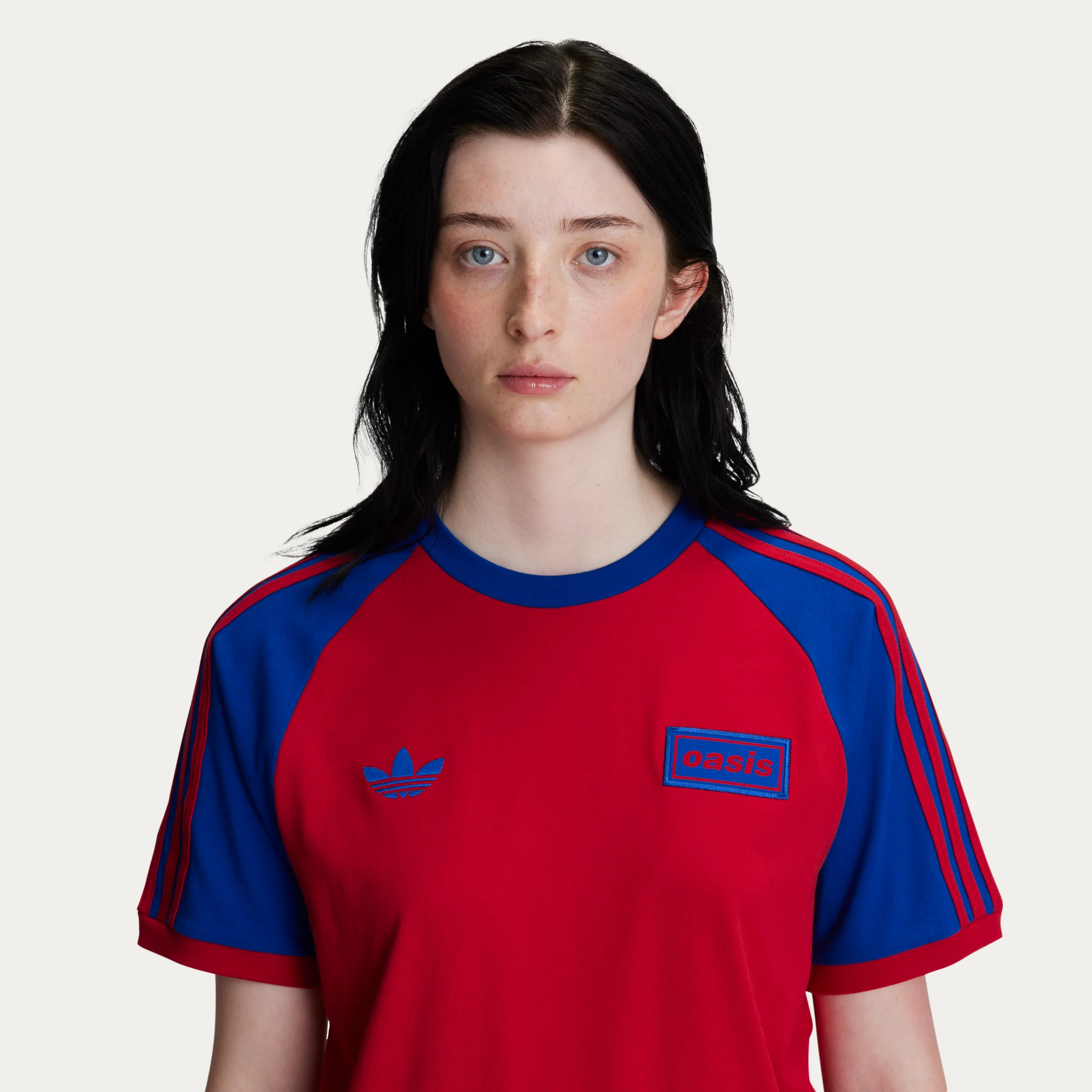 Live '25 adidas 3 Stripes T-Shirt Clear Scarlet/Royal - Image 3
