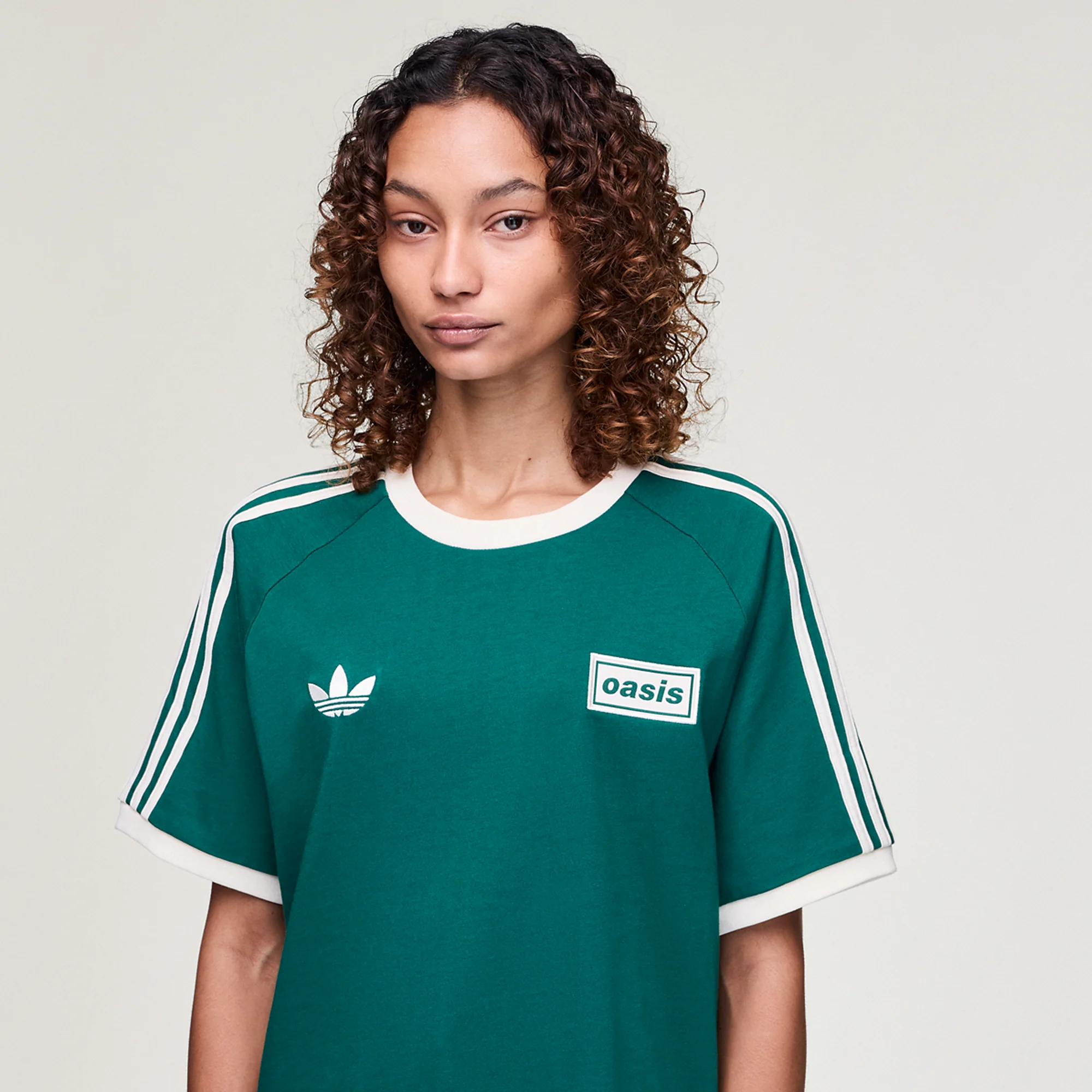 Live '25 adidas 3 Stripes T-Shirt Collegiate Green/Cream White - Image 3