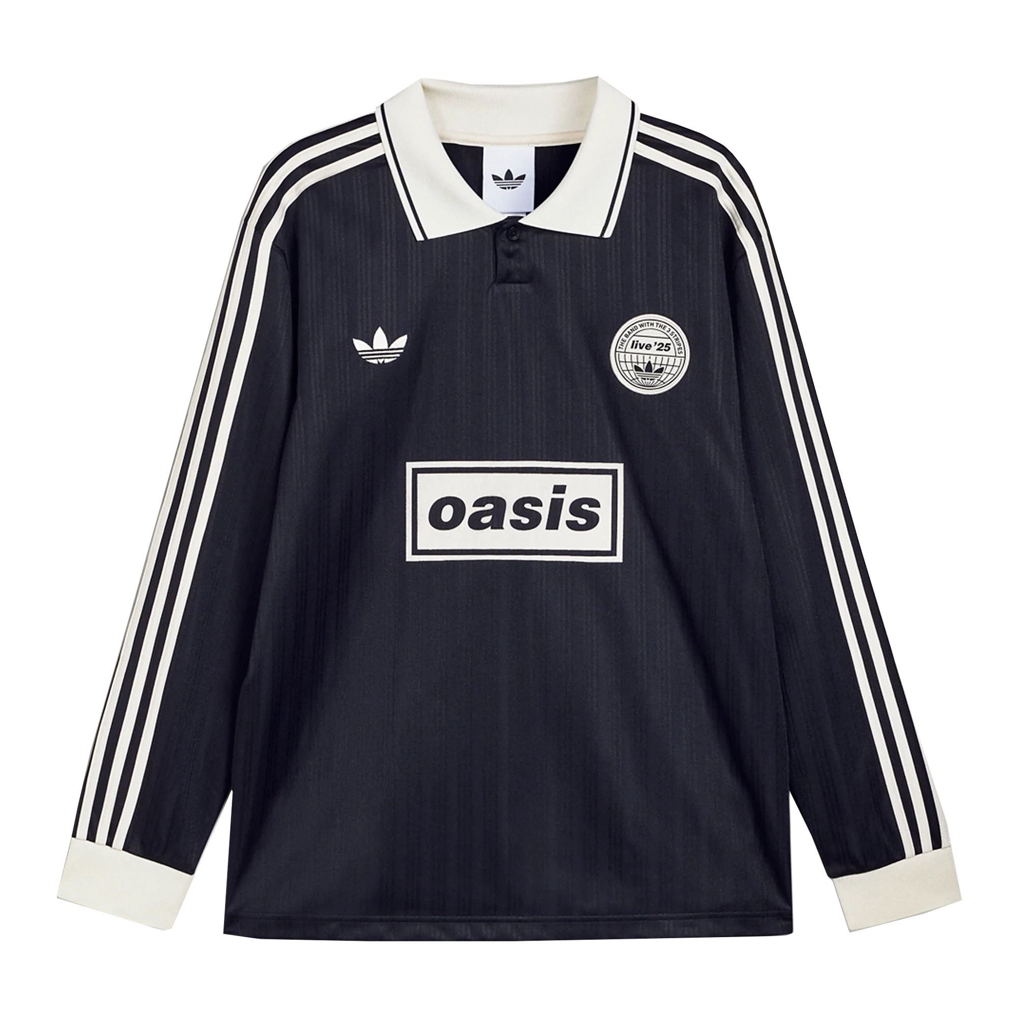 Live '25 adidas Long Sleeve Football Shirt Black/Cream White
