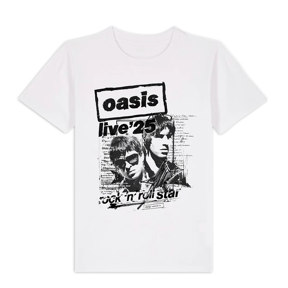 Live '25 Rock N Roll Star Kids T-shirt White