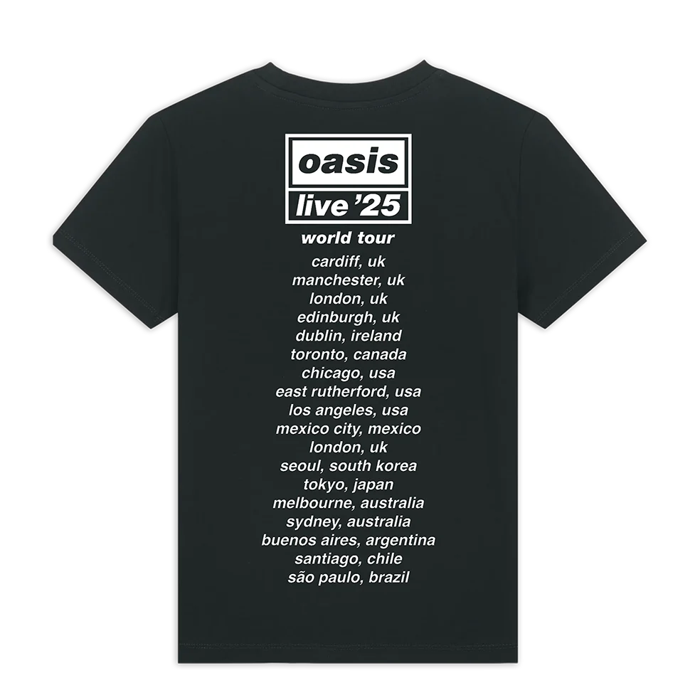 Wonderwall Live '25 World Kids Tour T-Shirt Black - Image 2
